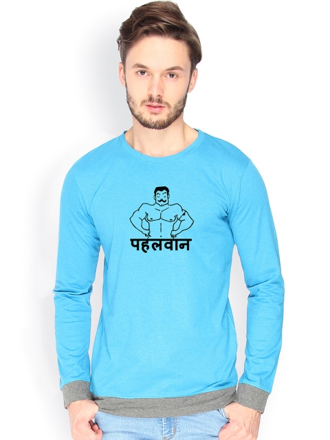

Campus Sutra Men Blue Printed T-shirt