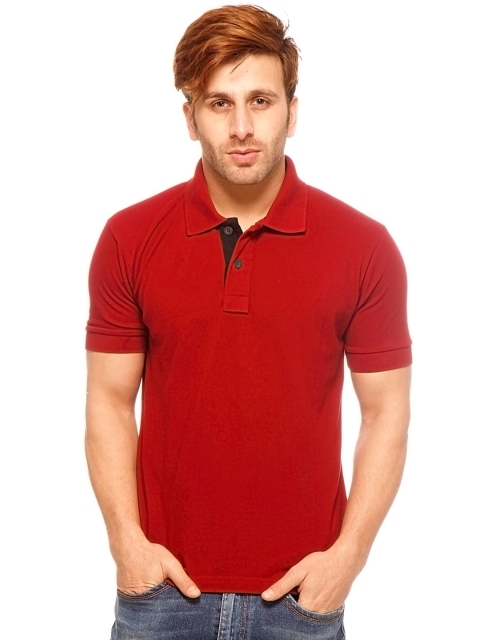 

GRITSTONES Men Red Polo T-shirt