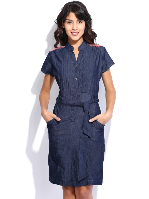 

Tokyo Talkies Blue Shirt Dress