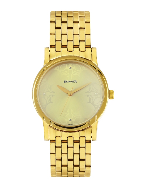 

Sonata Men Gold-Toned Dial Watch 77031YM02J