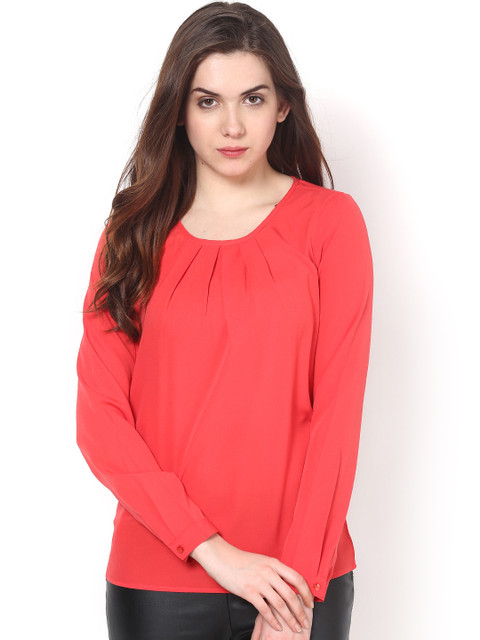 

Harpa Women Coral Red Solid Top