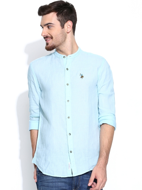 

U.S. Polo Assn. Men Light Blue Linen Casual Shirt
