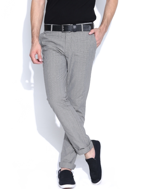 

U.S. Polo Assn. Men Grey Checked Casual Trousers