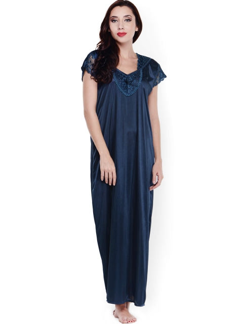 Women's Nightdress (XX89_Navy Blue_Free Size)