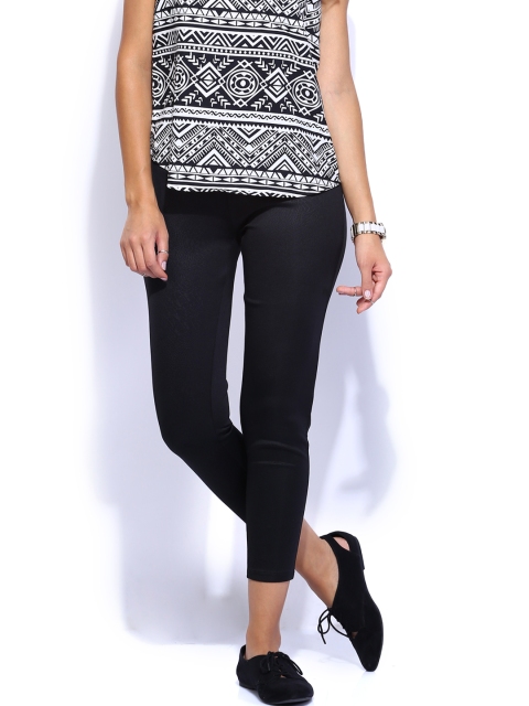 

ONLY Women Black Printed Ankle-Length Leggings