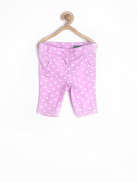 

United Colors of Benetton Girls Lavender Polka Dot Printed Stretch Skinny Fit Trousers