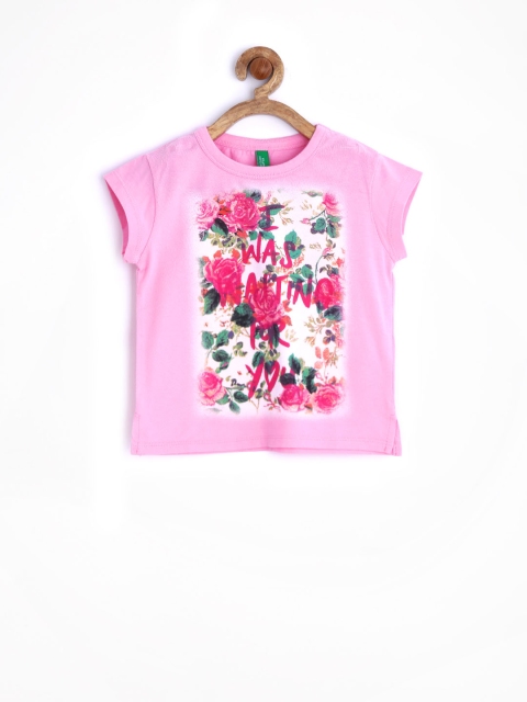 

United Colors of Benetton Girls Pink Printed Top