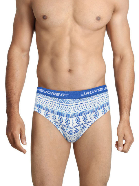 

Jack & Jones Men Blue & White Printed Briefs 1724547001