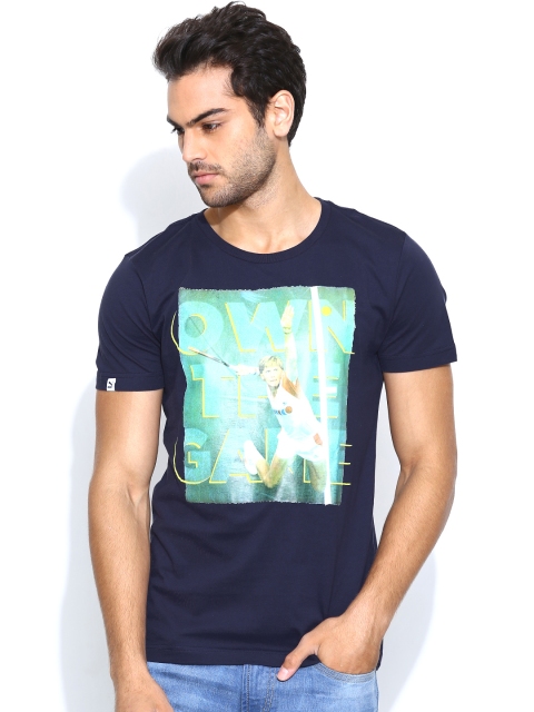 

PUMA Men Navy Printed T-shirt, Navy blue