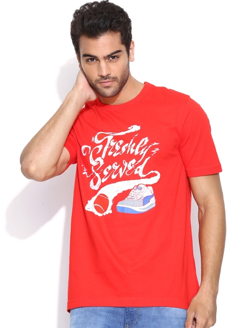 

PUMA Men Red Sneaker Printed T-shirt