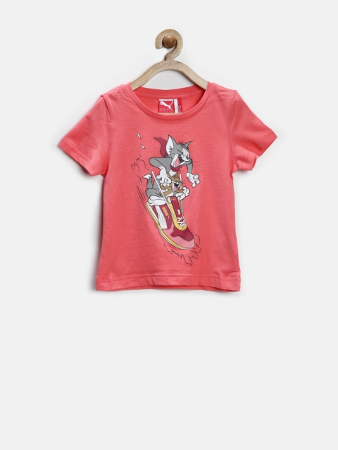 

PUMA Girls Pink Tom & Jerry T-shirt