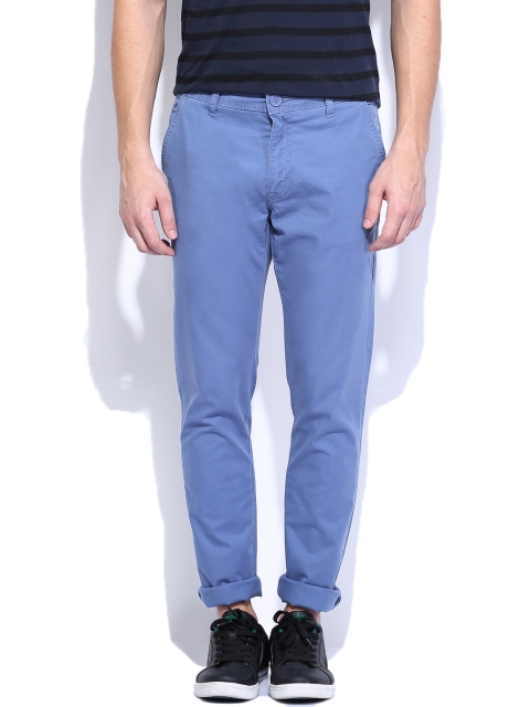 

Pepe Jeans Men Blue Abel Vapour Slim Fit Trousers