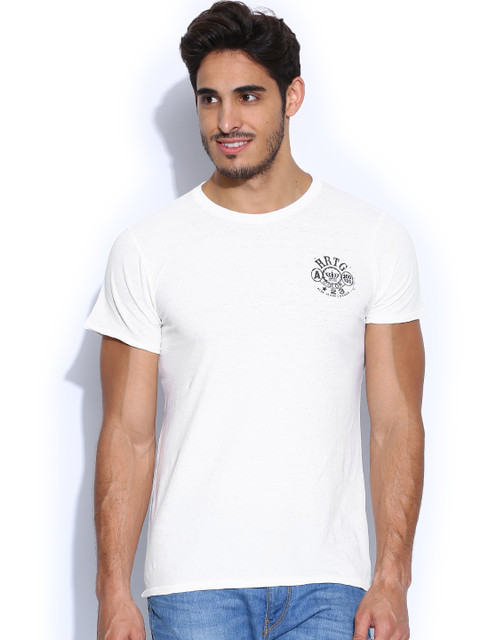 

Pepe Jeans Men Off-White Linen T-shirt
