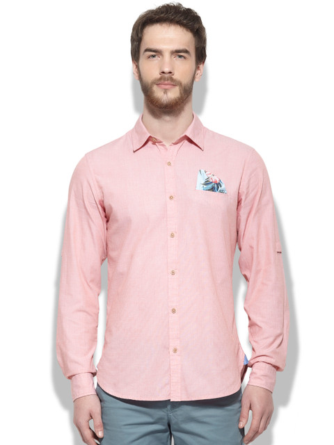

United Colors of Benetton Men Peach-Coloured Casual Shirt