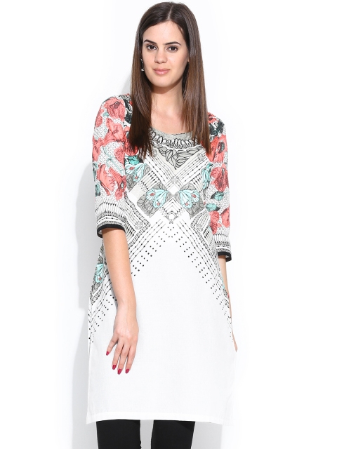 

W Women White Printed Kurta