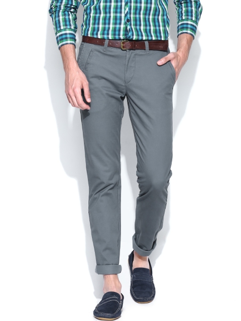 

United Colors of Benetton Men Grey Slim Fit Chino Trousers