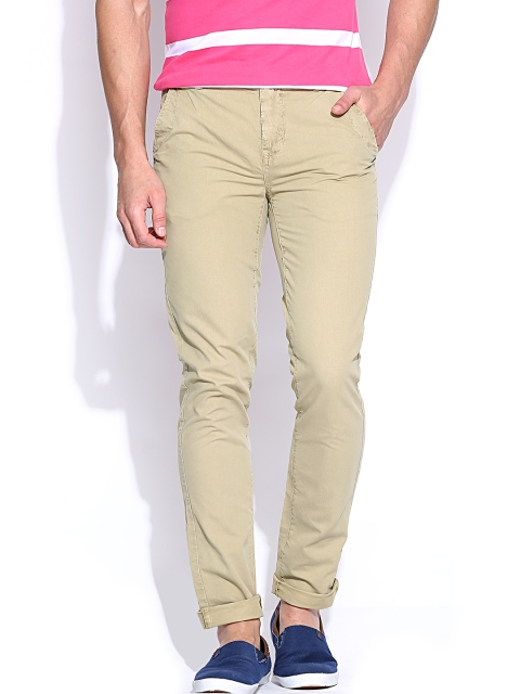 

United Colors of Benetton Men Beige Slim Fit Casual Trousers