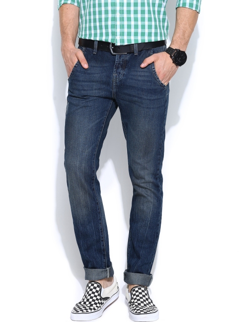 

United Colors of Benetton Men Navy Slim Fit Jeans, Navy blue