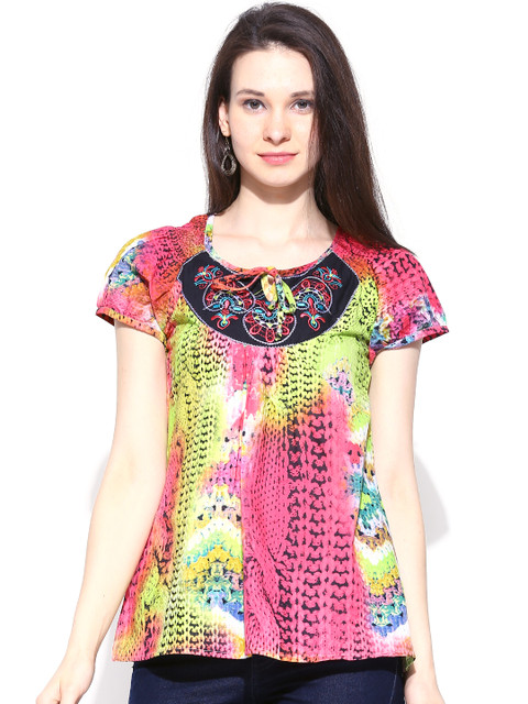 

Rain & Rainbow Multicoloured Printed Top, Multi