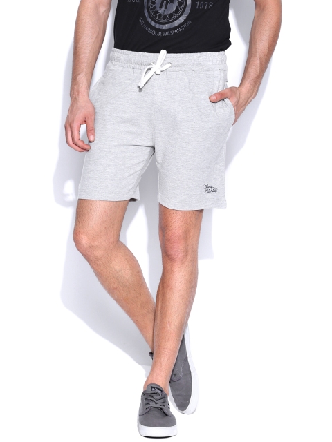

Flying Machine Men Grey Melange Shorts