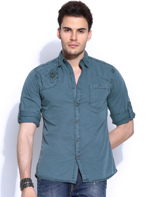 

RDSTR Men Blue Shelby Slim Fit GIGI Casual Shirt