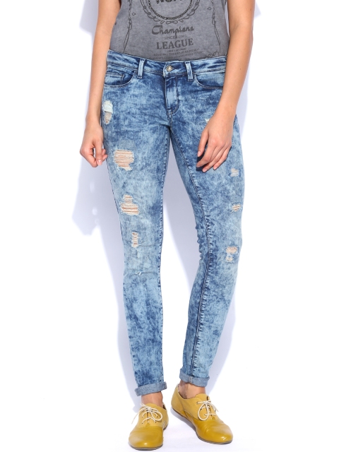 

ONLY Women Blue Slim Stretchable Jeans