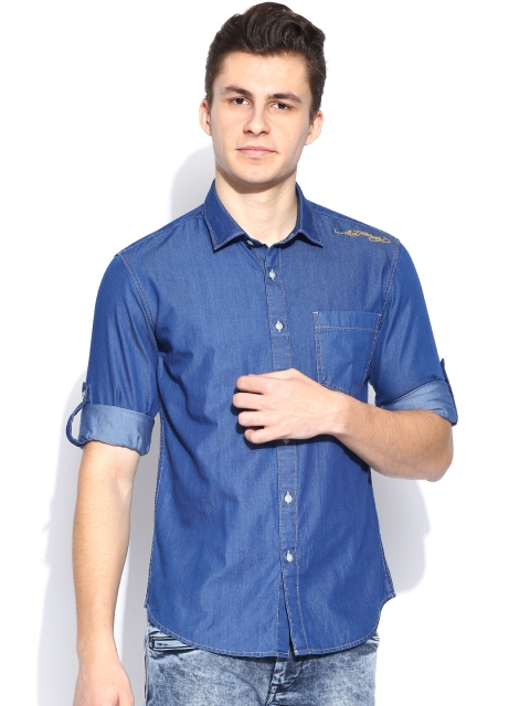 

Ed Hardy Blue Denim Slim Fit Casual Shirt
