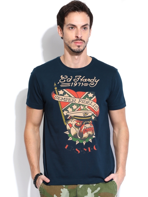 

Ed Hardy Navy Printed T-shirt, Navy blue