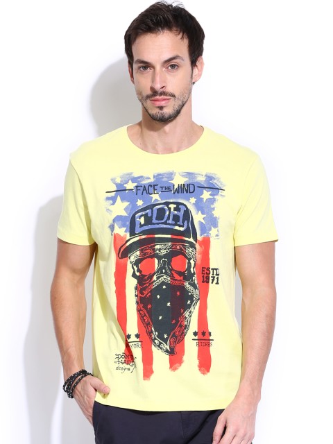 

Ed Hardy Yellow Printed T-shirt