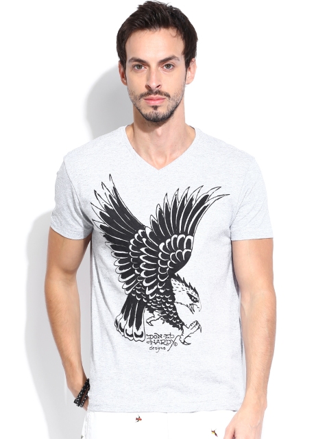 

Ed Hardy Grey Melange Printed T-shirt