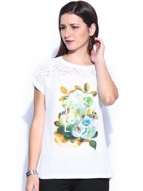 

Flying Machine Women White Printed Lace Top