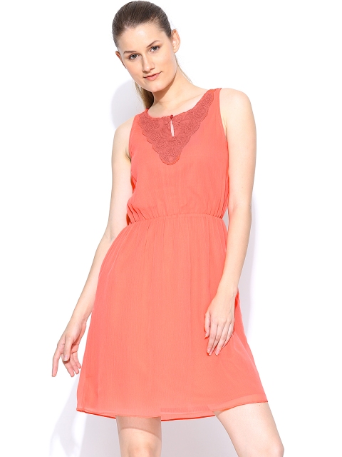 

Vero Moda Coral Orange Fit & Flare Dress