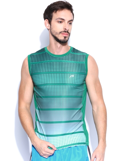 

Proline Active Men Green & Grey Printed Sleeveless T-shirt