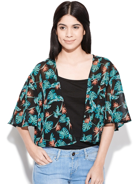

United Colors of Benetton Black Printed Shrug