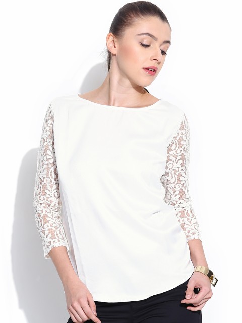 

United Colors of Benetton Women White Solid Top