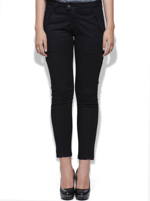 

United Colors of Benetton Women Black Slim Fit Casual Trousers