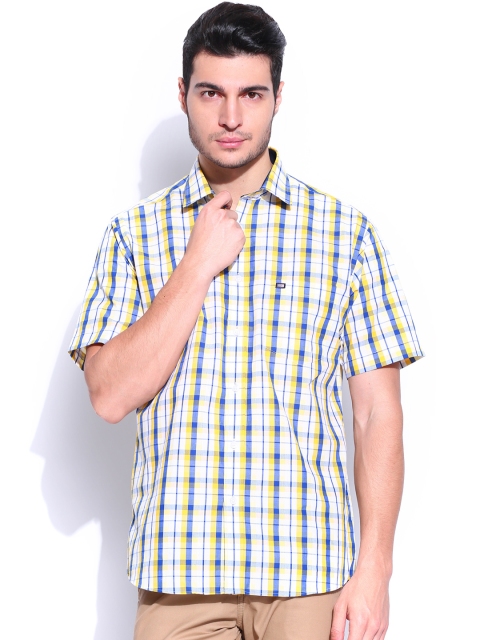 

Arrow Sport Men Yellow & Blue Checked Regular Sport Fit Casual Shirt