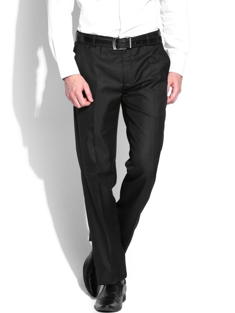 

Arrow New York Men Black Checked Slim Fit Formal Trousers