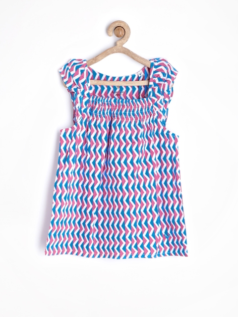 

Allen Solly Junior Girls Blue & Pink Printed Tunic