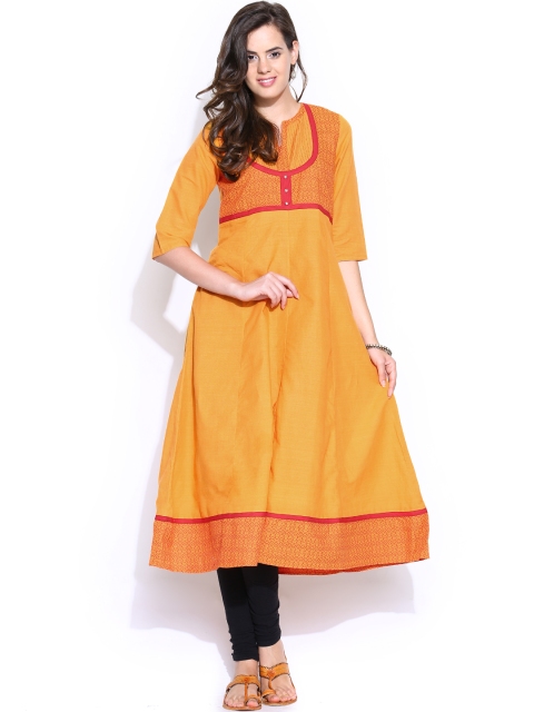 

Aurelia Women Mustard Yellow Anarkali Kurta
