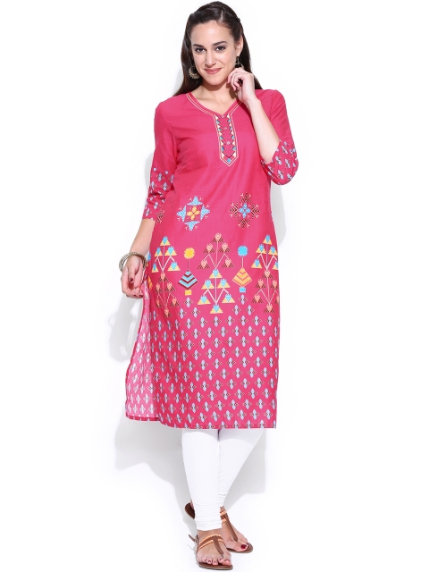 

Aurelia Women Pink Printed Kurta