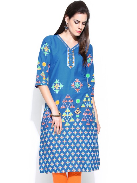 

Aurelia Women Blue Printed Kurta