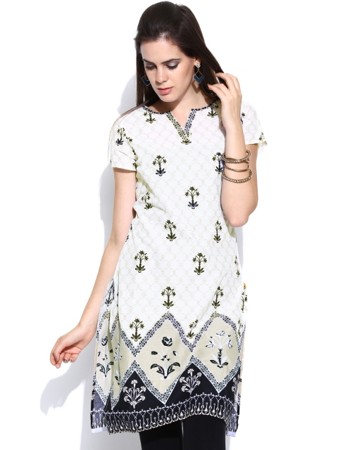 

Aurelia Women White Printed Kurta