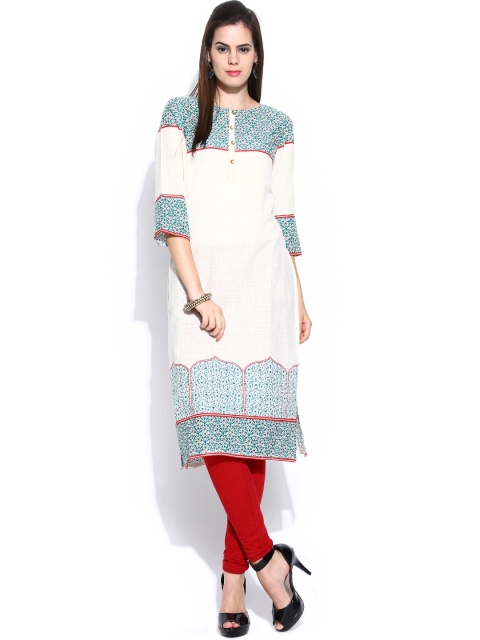 

Aurelia Women Off-White Printed Kurta