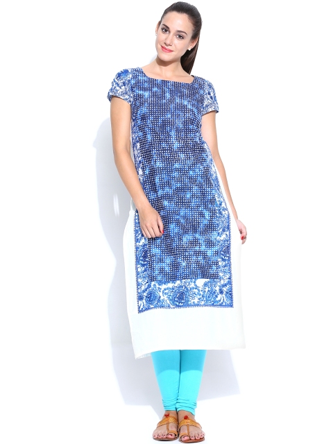 

W Women Blue Printed Kurta
