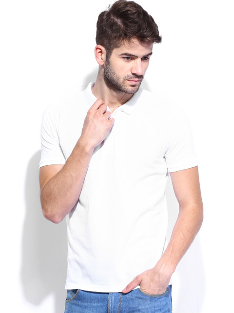 

Highlander Men White Polo Pure Cotton T-shirt