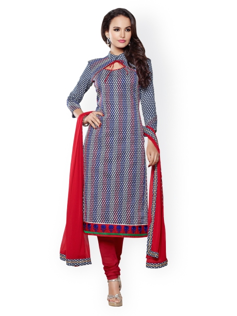 

Touch Trends Multicoloured Chanderi Cotton Unstitched Dress Material, Multi