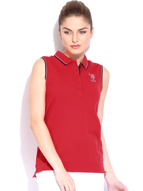 

U.S. Polo Assn. Women Red Polo T-shirt