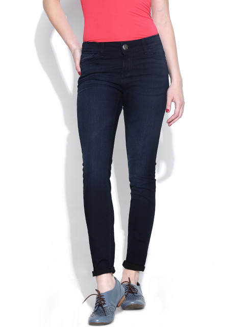 

Tokyo Talkies Women Navy Skinny Fit Stretchable Jeans, Navy blue