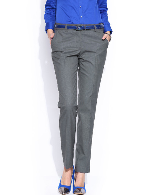 

Park Avenue Woman Grey Slim Fit Smart Casual Trousers